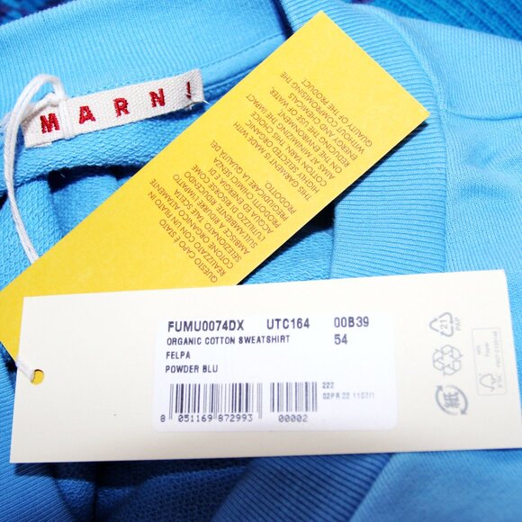 BNWT AW22 MARNI ORGANIC COTTON SWEATSHIRT 54 - Picture 9 of 11